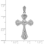 14k White Gold 1/3 carat Diamond Fancy Cross Pendant - Image 3
