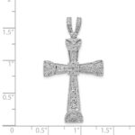 14k White Gold 3/8 carat Diamond Filigree Cross Pendant - Image 3