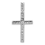 14k White Gold 1 1/10 carat Diamond Latin Cross Pendant - Image 3