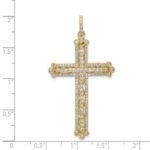 14k 1 carat Diamond Budded Cross Pendant - Image 4