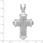 14k White Gold 7/8 carat Diamond Cross Pendant - Image 4