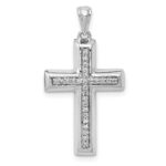 10K White Gold Large 1/10ct. Diamond Cross Pendant