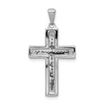 10K White Gold Large 1/10ct. Diamond Cross Pendant - Image 3