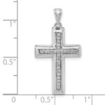 10K White Gold Large 1/10ct. Diamond Cross Pendant - Image 4