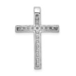 14k White Gold 3/8 carat Diamond Cross Chain Slide - Image 3