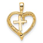 14k Heart Cross Pendant Mounting - Image 3