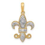 14k 1/5 carat Diamond Fleur De Lis Pendant
