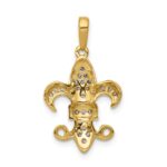 14k 1/5 carat Diamond Fleur De Lis Pendant - Image 3