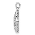 14k White Gold 1/8 carat Diamond Vintage Pendant - Image 2