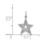 14k White Gold 1/20 carat Diamond Star Charm - Image 4