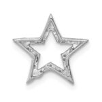 14k White Gold Small Diamond Star Chain Slide Pendant - Image 3