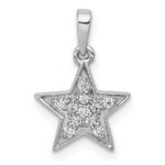 14k White Gold 1/10 carat Lab Grown Diamond VS/SI+ G+ Complete Cluster Star Pendant