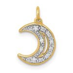 14k Diamond Moon Charm