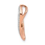 14k Rose Gold Diamond Awareness Ribbon Chain Slide - Image 2