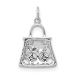 14k White Gold Diamond Handbag Charm - Image 3