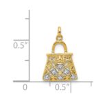 14k and White Rhodium Diamond Handbag Charm - Image 4