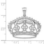 14k White Gold 1/5 carat Diamond Crown Pendant - Image 4