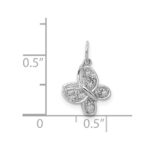 14k White Gold Diamond Butterfly Charm - Image 4