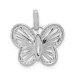 14k White Gold 1/5 carat Diamond Butterfly Pendant - Image 3