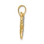 14k and Rhodium Diamond Butterfly Pendant - Image 2