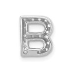 14K  White Gold Diamond Letter B Initial Charm - Image 3