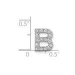 14K  White Gold Diamond Letter B Initial Charm - Image 4