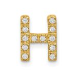 10K  Diamond Letter H Initial Charm