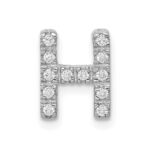 14K  White Gold Diamond Letter H Initial Charm