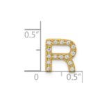 14K  Diamond Letter R Initial Charm - Image 4