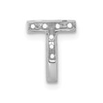 14K  White Gold Diamond Letter T Initial Charm - Image 3