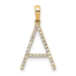 14K Diamond Letter A Initial Pendant