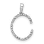 14K White Gold Diamond Letter C Initial Pendant