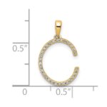 14K Diamond Letter C Initial Pendant - Image 3