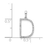14K White Gold Diamond Letter D Initial Pendant - Image 4