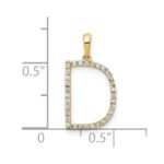 14K Diamond Letter D Initial Pendant - Image 3