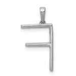 14K White Gold Diamond Letter F Initial Pendant - Image 3