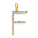14K Diamond Letter F Initial Pendant