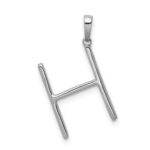 14K White Gold Diamond Letter H Initial Pendant - Image 3