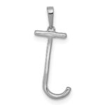 14K White Gold Diamond Letter J Initial Pendant - Image 3