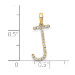 14K Diamond Letter J Initial Pendant - Image 3