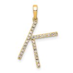 14K Diamond Letter K Initial Pendant