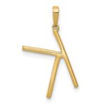 14K Diamond Letter K Initial Pendant - Image 3