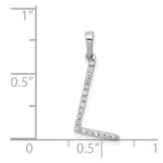 14K White Gold Diamond Letter L Initial Pendant - Image 4