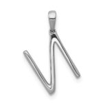 14K White Gold Diamond Letter N Initial Pendant - Image 3