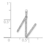 14K White Gold Diamond Letter N Initial Pendant - Image 4