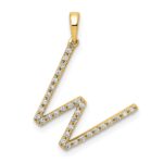 14K Diamond Letter W Initial Pendant