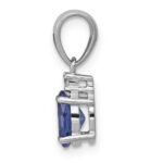 14k White Gold .75 Oval Tanzanite and Diamond Pendant - Image 2