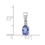 14k White Gold .75 Oval Tanzanite and Diamond Pendant - Image 4