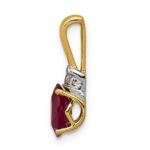 14k with White Rhodium Diamond and .66 Oval Ruby Pendant - Image 2