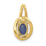 14k Diamond and .85 Oval Sapphire Halo Pendant - Image 3
